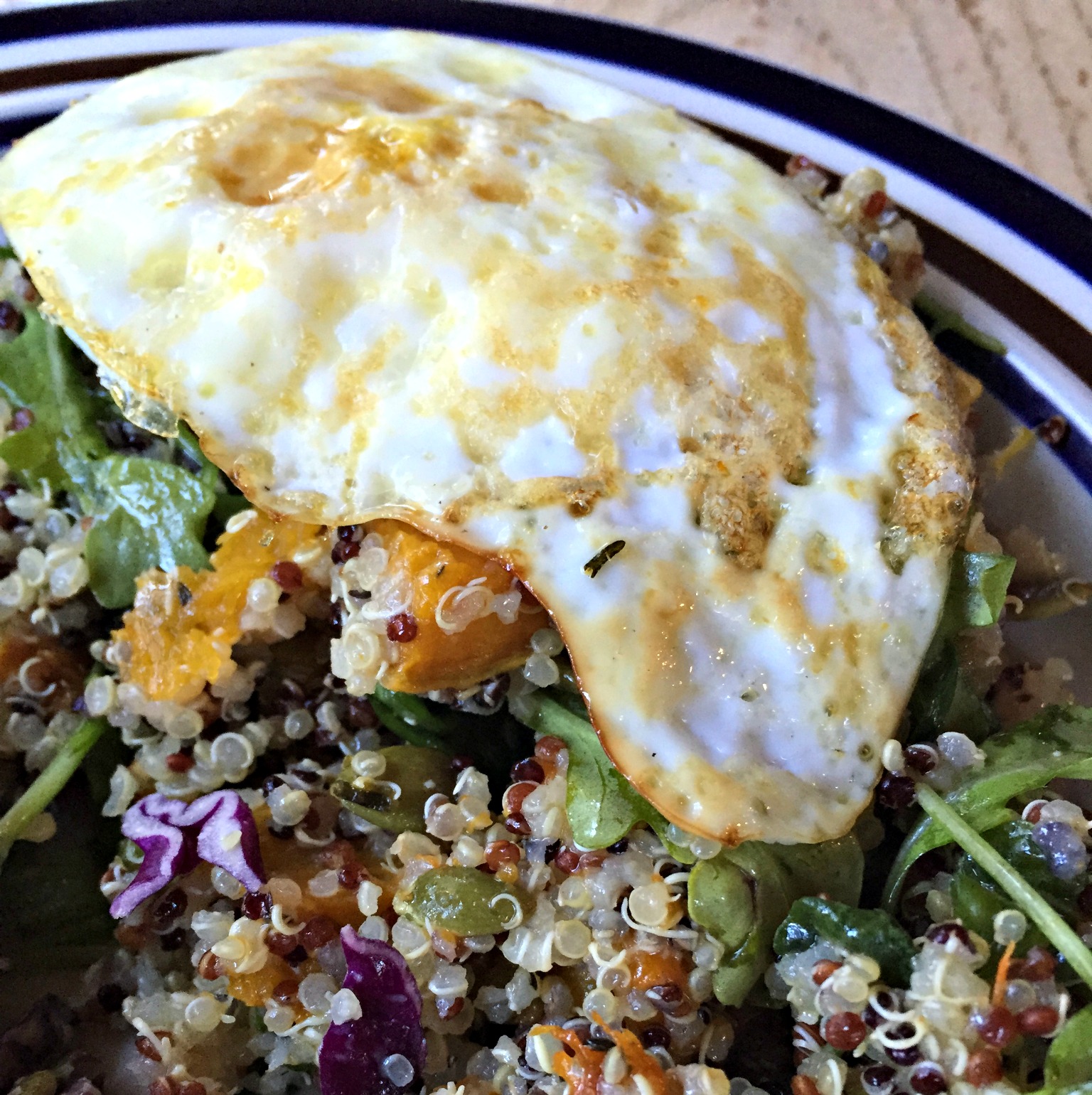 egg with quinoa salad